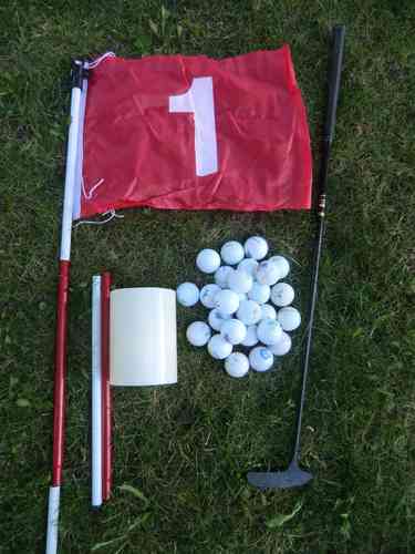Crossgolf-Set1: Golfschläger (Putter) +50 Golfbälle + Golffahne OVP